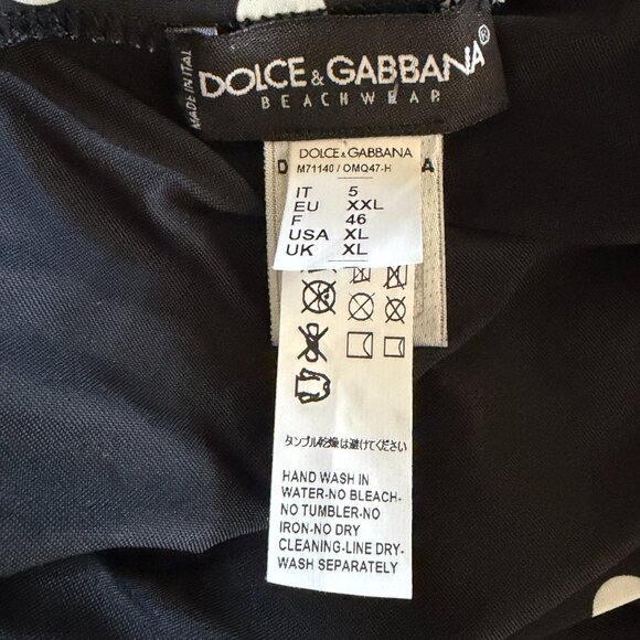 Dolce & Gabbana one piece black polkadot swimsuit Sz XL - Picture 6 of 9